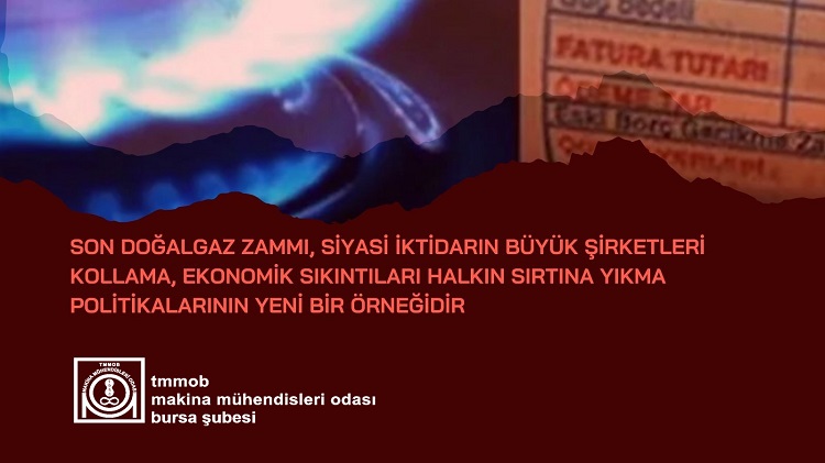 TMMOB doğalgaz zammına tepkili